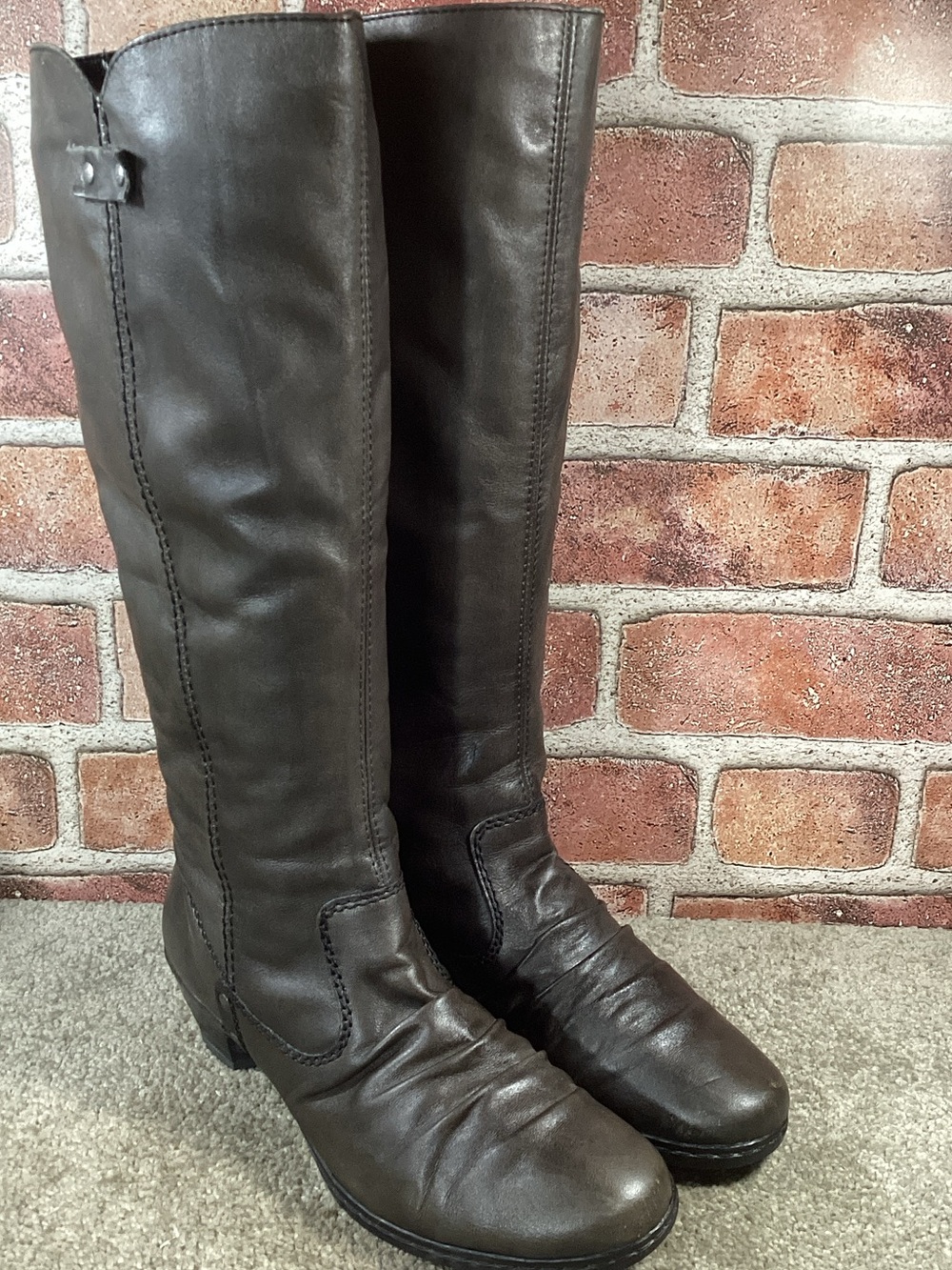 Rieker Hellen Womens Gray Knee High Tall Riding boots size 38 eu size 7-7.5 us